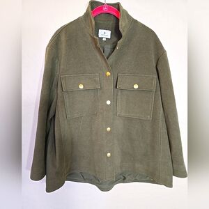 Tuckernuck Marant Shirt Jacket  Olive Green Size S With Gold Accents Snap Button
